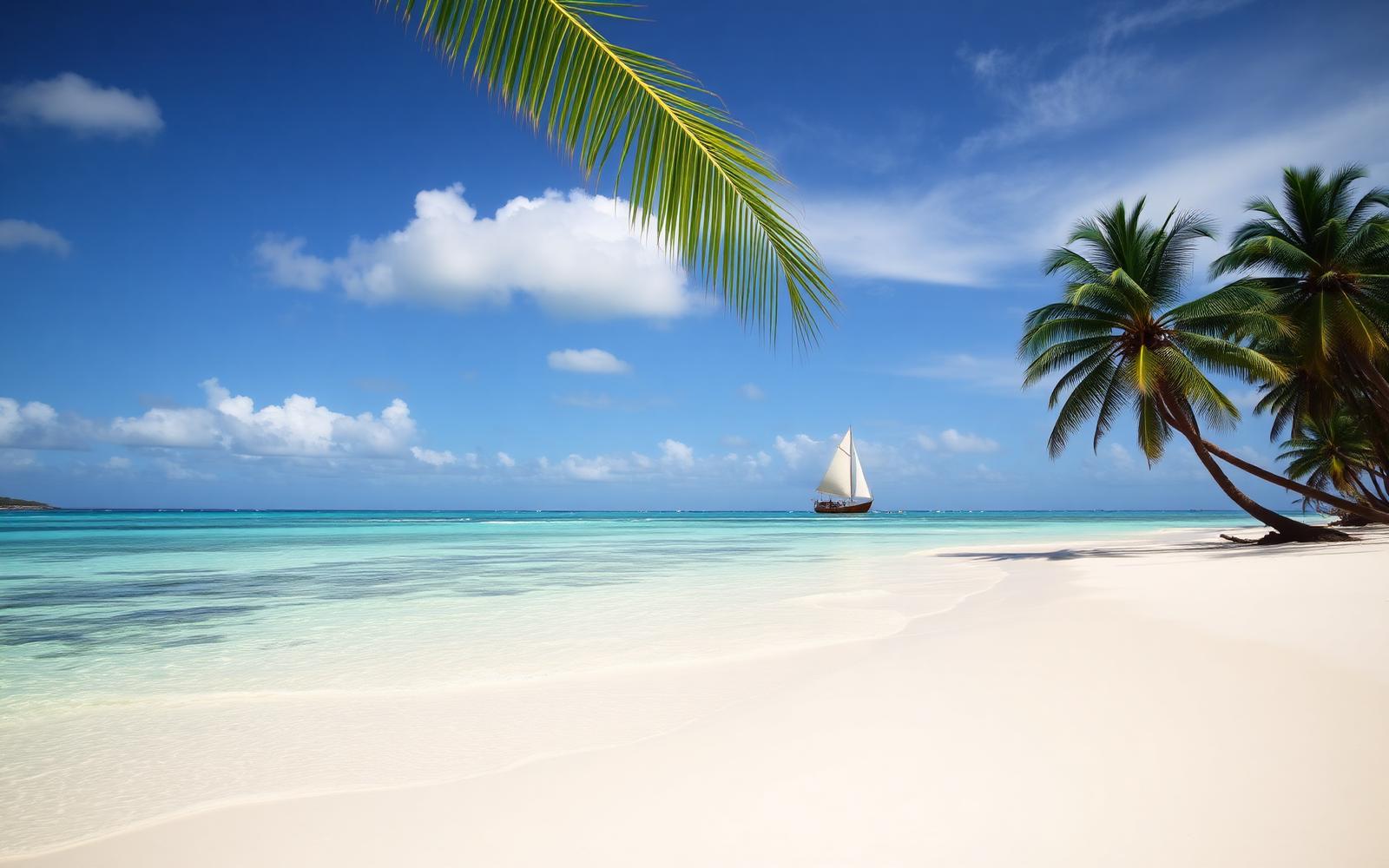 Turquoise water and white sand on the Kenyan coast