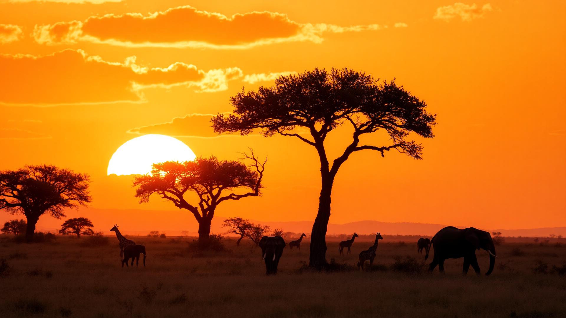 Sunset over the African plains